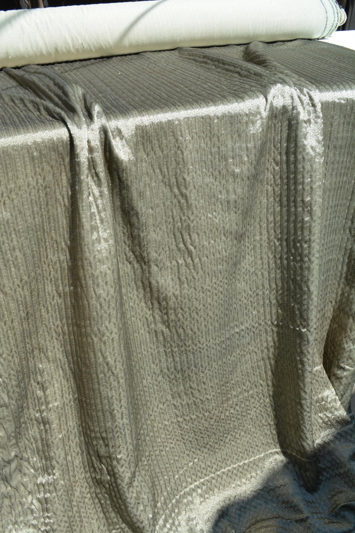 Designer Metallic Silver Fabric | Midweight Designer Polyester Material | Couture Sewing, Eveningwear & Costume Fabric |