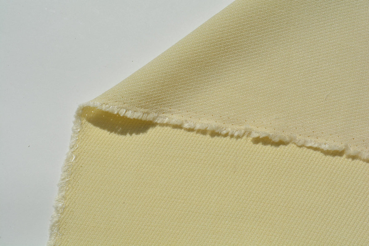 Designer Silk Viscose Faille Crepe Twill Fabric | Butter Yellow | Luxury Dressmaking & Couture Sewing | By the Yard