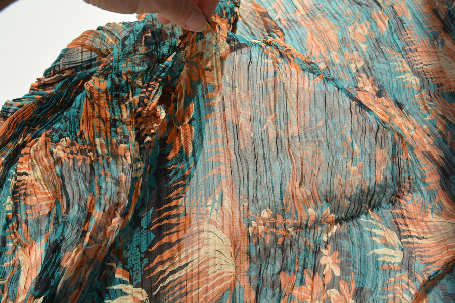 Crinkle chiffon | 100% silk | Silk Crinkle Chiffon | Designer Deadstock | By the Yard