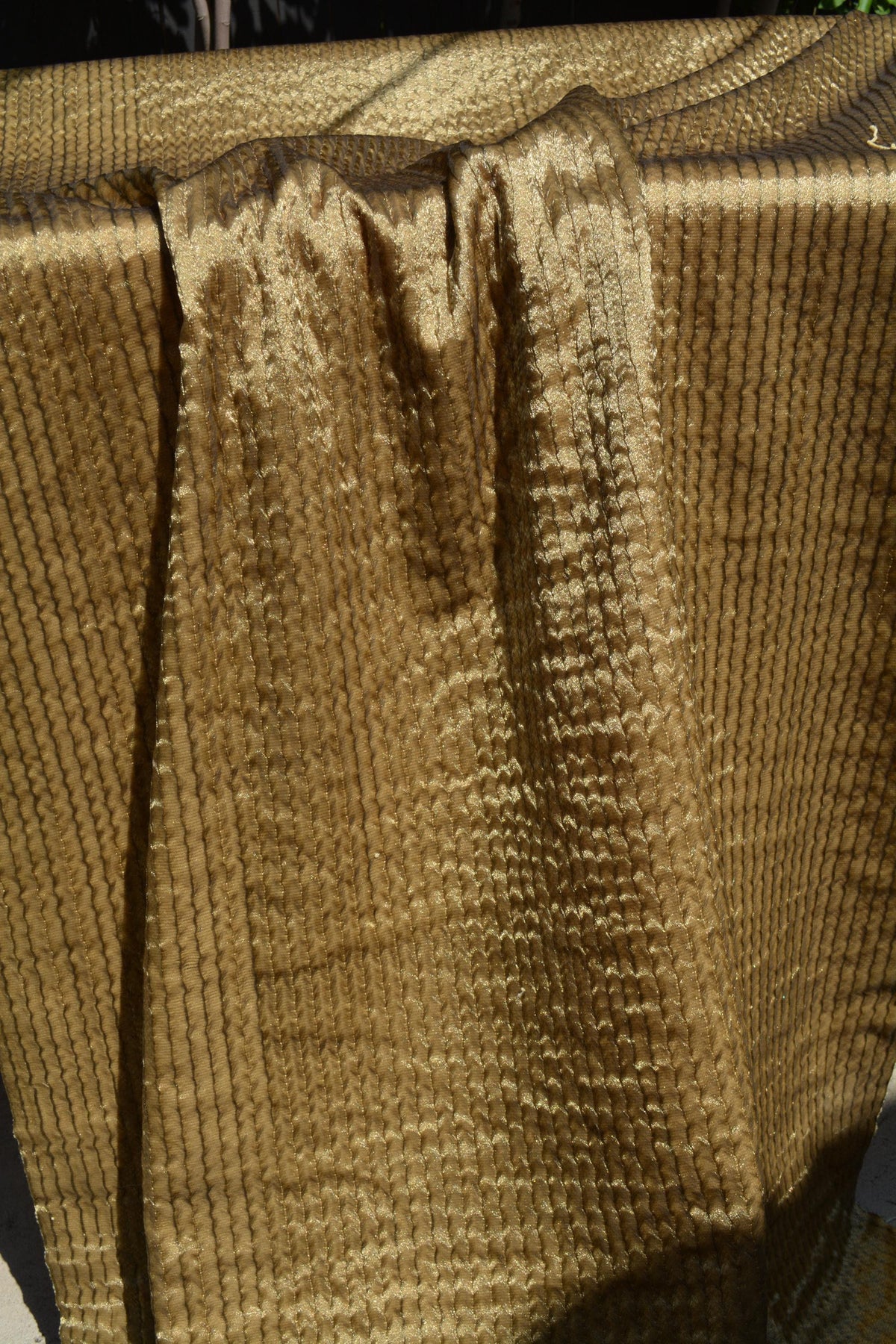 Designer Metallic Gold Fabric | Midweight Designer Polyester Material | Couture Sewing, Eveningwear & Costume Fabric | B