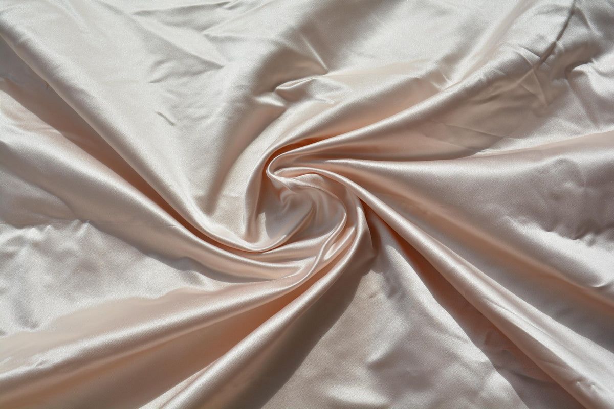 Very light peach | 100% silk | Duchess Satin | Designer Deadstock | *By the 1/2 Yard*