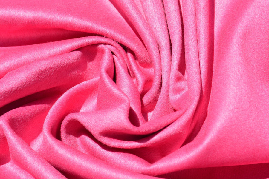 Designer Pink Wool Fabric | 100% Brushed Wool Designer Fabric, Luxury Couture Material | Coat, Jacket & Sewing Fabric | By the Yard