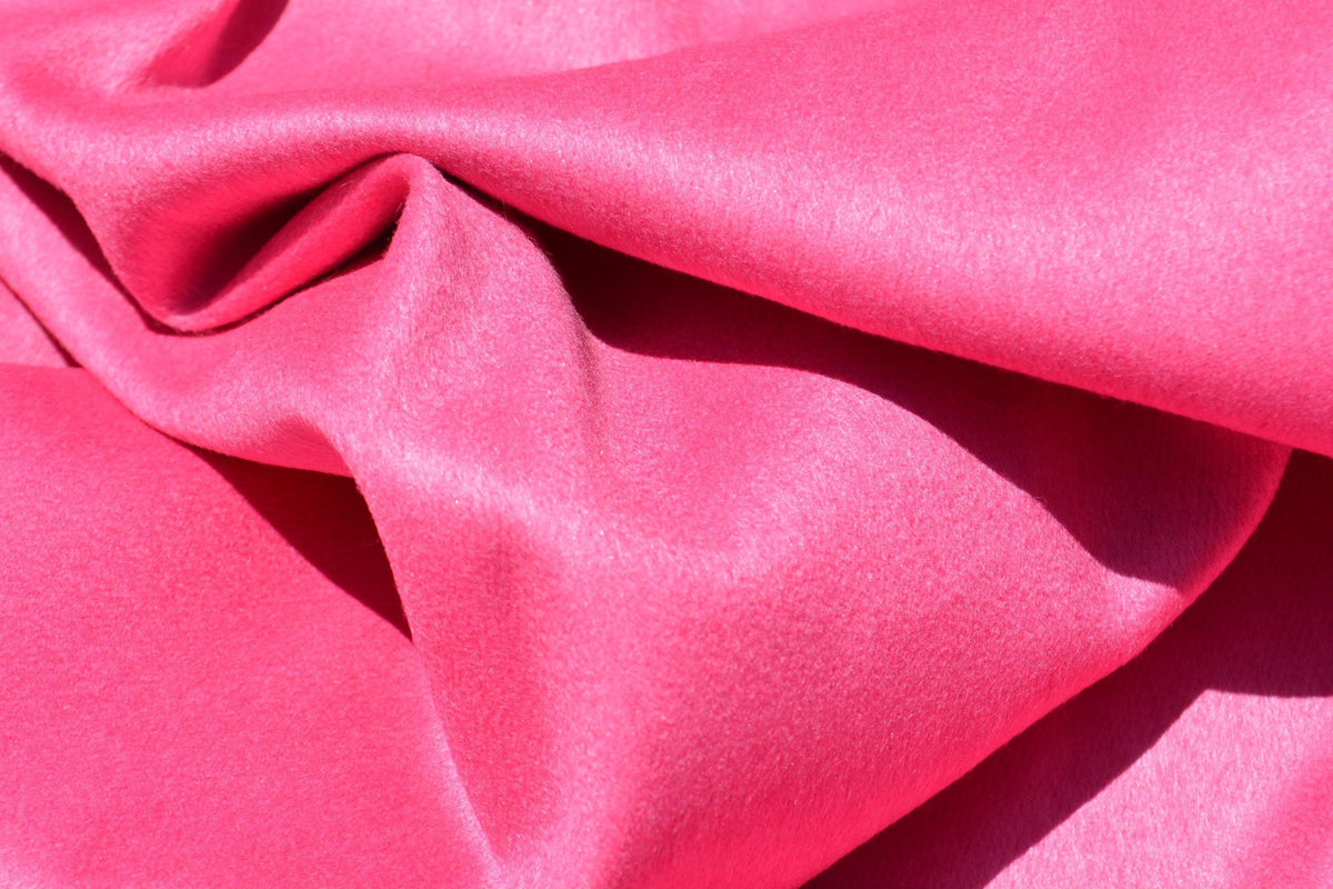 Designer Pink Wool Fabric | 100% Brushed Wool Designer Fabric, Luxury Couture Material | Coat, Jacket & Sewing Fabric | 