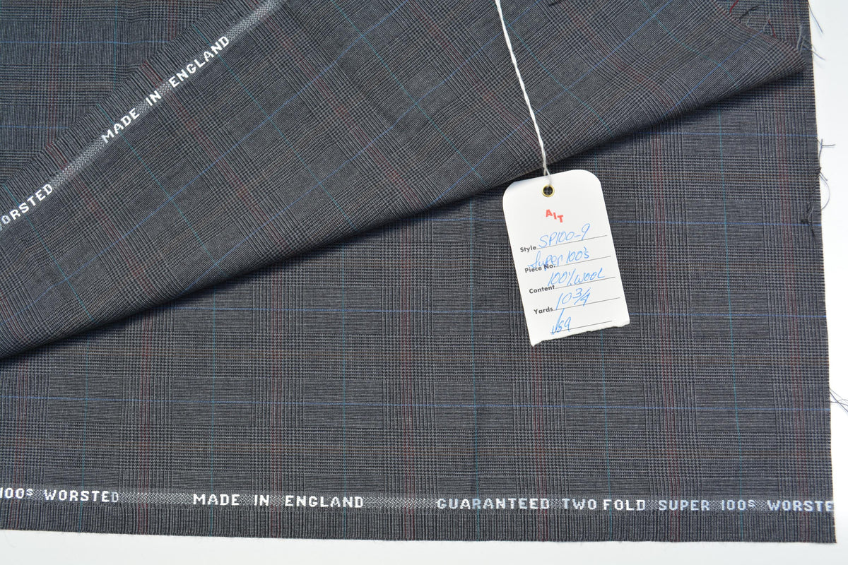 British Worsted Wool Super 100s Wool Suiting Fabric | Made in England worsted wool | Designer Deadstock | *By the 1/2 Ya