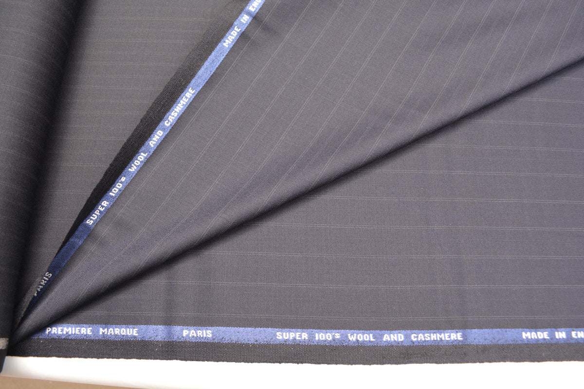 British Cashmere Wool Super 100s Wool Suiting Fabric | Super 100s Premier Marque designed in Paris | Designer Deadstock 